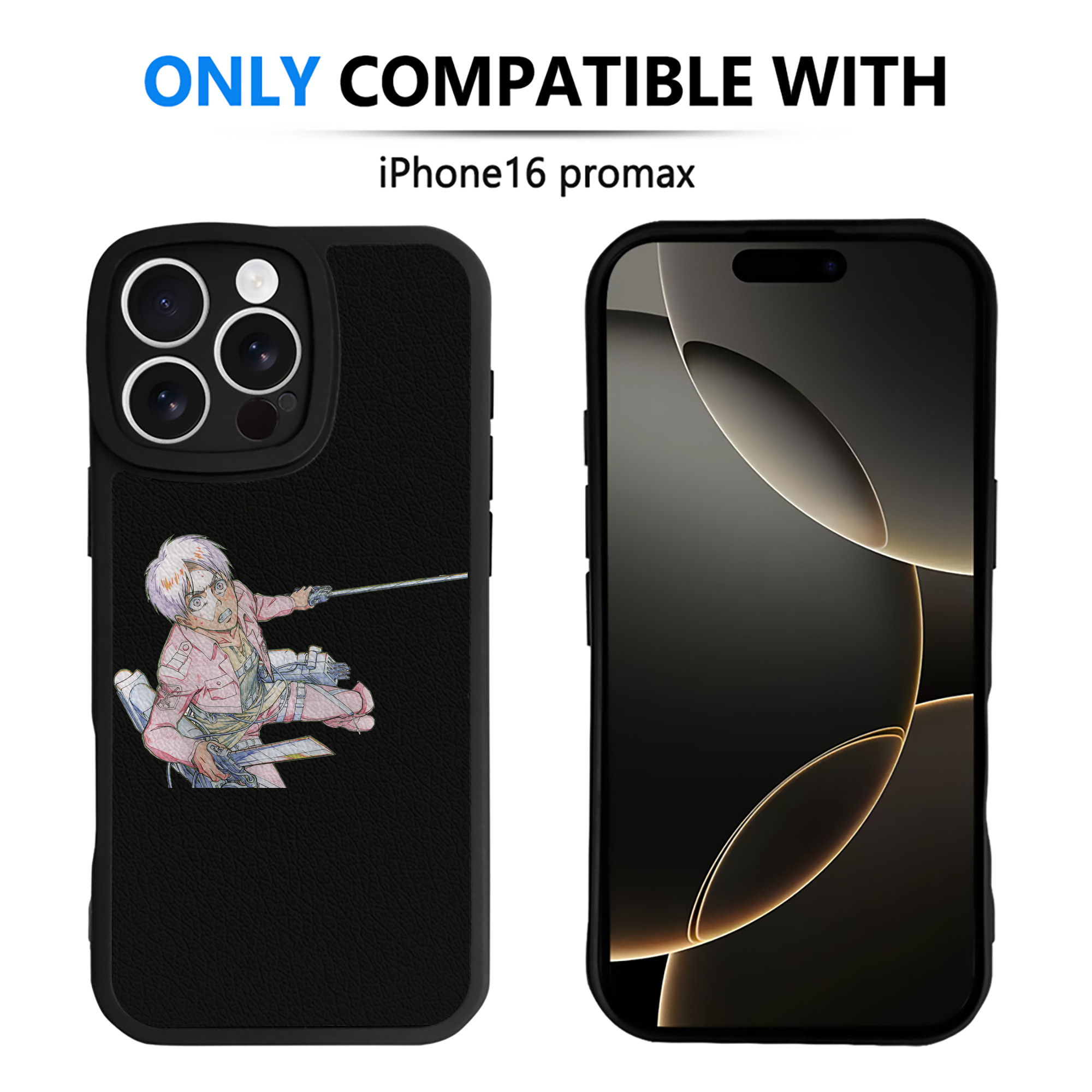 （画像用） 進撃の巨人 エレン･イェーガー Attack on Titan Eren Jäger 【iPhone 16シリーズ対応】シリコンスマホケース（レザー調） 材質：シリコン